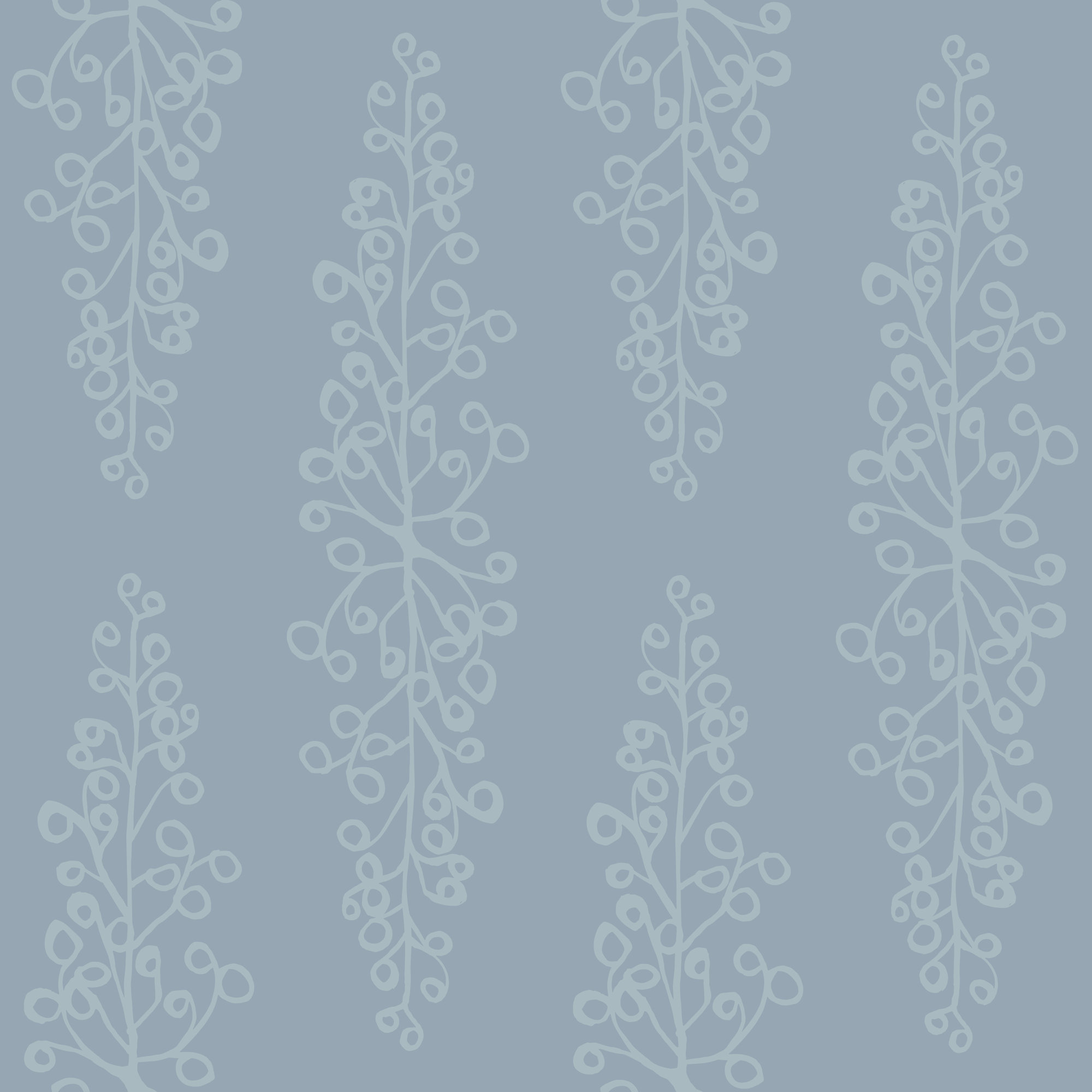 Kirk Modern Floral Wallpaper, Blue