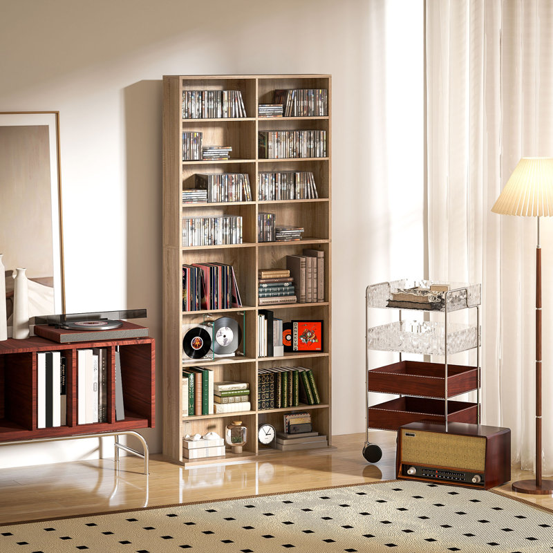 HOMCOM DVD Storage Unit, 175cm H x 78.5cm W x 24cm D, Brown