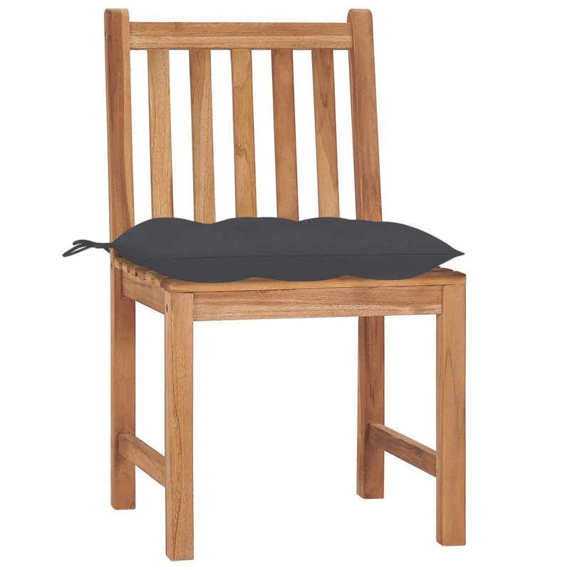 Bryantjr Teak Patio Chair with Cushions, Anthracite