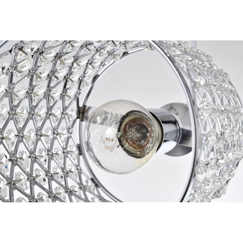 Luminaire suspendu rond de luxe en cristal à 1 lumière Ivonna