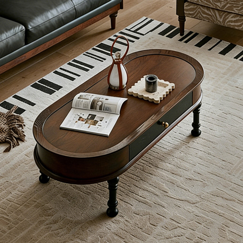 French-style retro oval coffee table