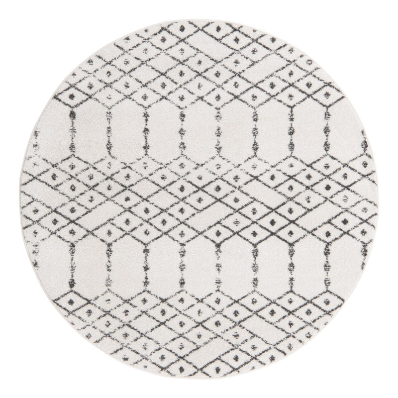 Isaiu Geometric Indoor Rug, Round 5'3"