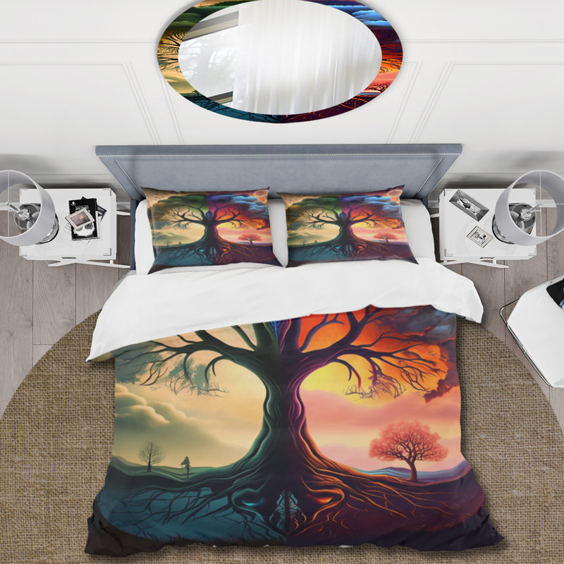 Ensemble de housse de couette en microfibre / polyester Tree Of Life Day and Night I