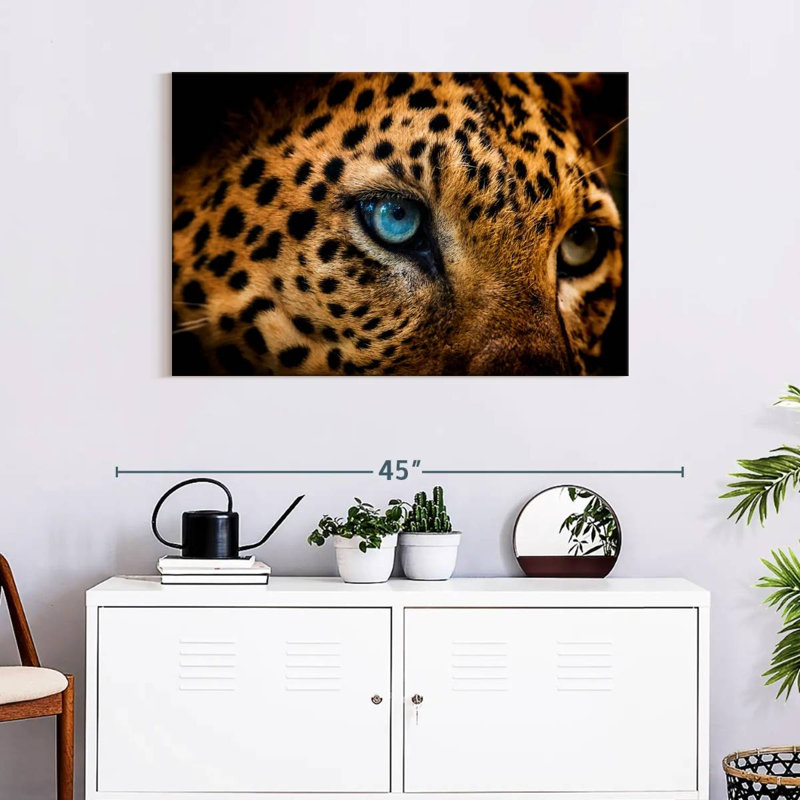 Leopard Eyeing Prey, 24" H x 36" W