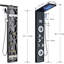Stainless Black LED Shower Panel Tower System Rain&Waterfall Massage Jet Tub Tap