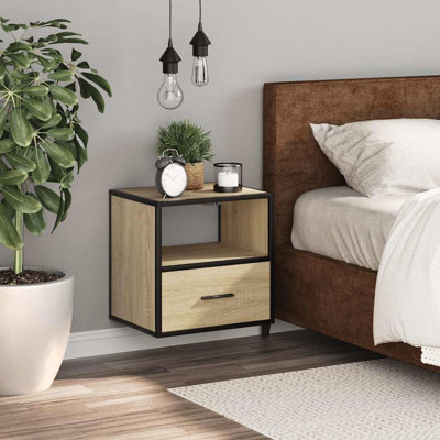 40cm W Metal Bedside Table