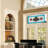 30"L Fleur De Lis Horizontal Pub-Stained Glass Panel