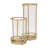 Modern Pillar Hurricane Candle Holder for Home Decor - Modern Tabletop Candlestick Holder for Shelf Accent - Gold & Metallic-278954137