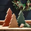 11.5"H, 13.5"H And 15.5"H Wooden Tree Block Set Of 3, Christmas Decor; Multicolored