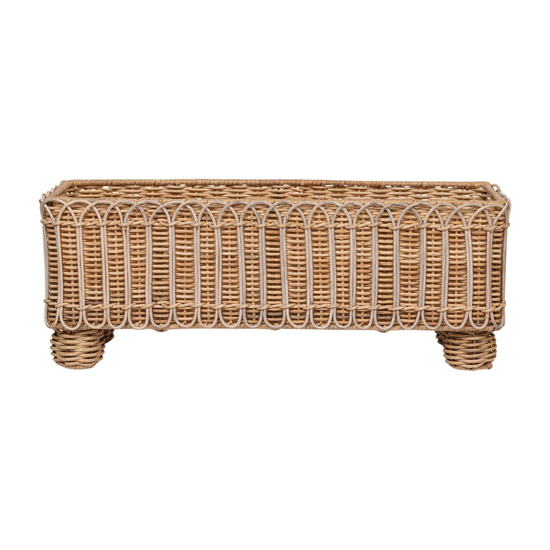 Provence Rattan Rectangular Planter - Whitewash Juliska