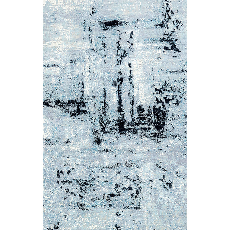 Hand-Knotted High-Quality Blue and Silver Area Rug