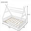 Lit double classique en bois massif et lit pour enfants avec clôture et toit pour la chambre des garçons et des filles