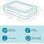 Vinyl Rectangle Inflatable Pool 50cm H x 200cm W x 150cm L