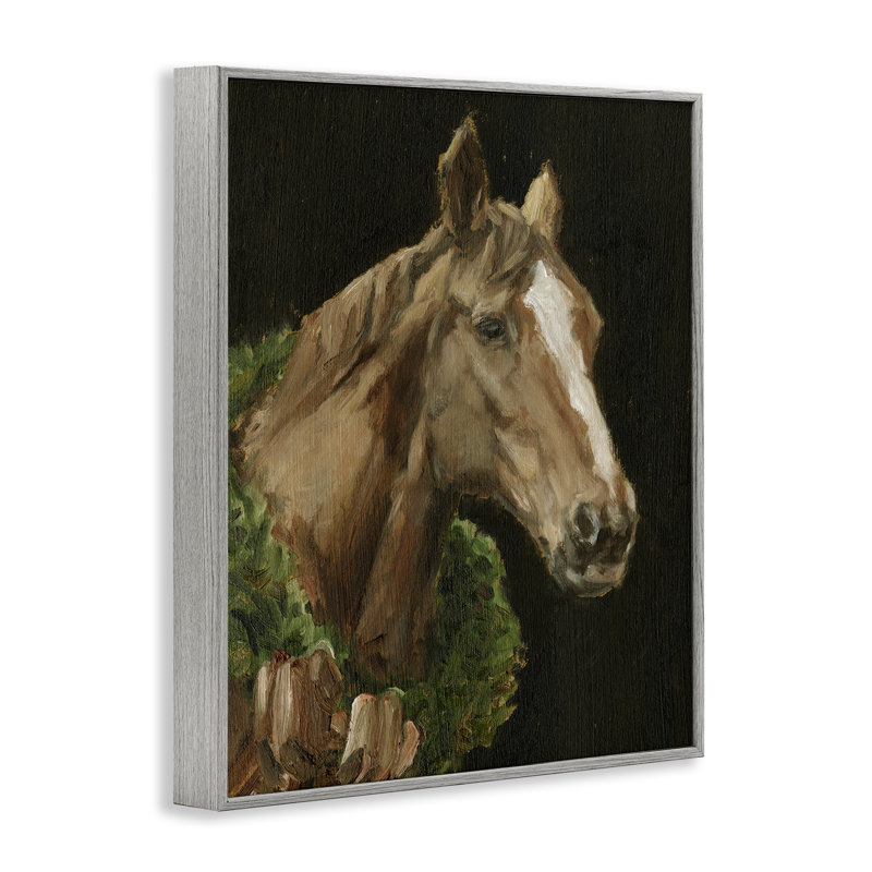 Cheval avec couronne saisonnière, estampe numérique, conception par Ethan Harper, H 20 po x l 16 po