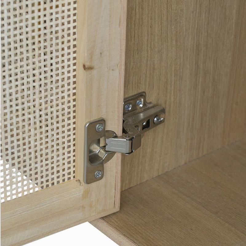 Meuble télé 47,2 x 15,2 x 30,7 po en bois brun avec trois portes