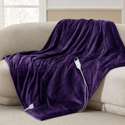 Winter Heated Blanket, Soft Flannel Electric Blanket with 4 Time Settings, 6 Heating Settings