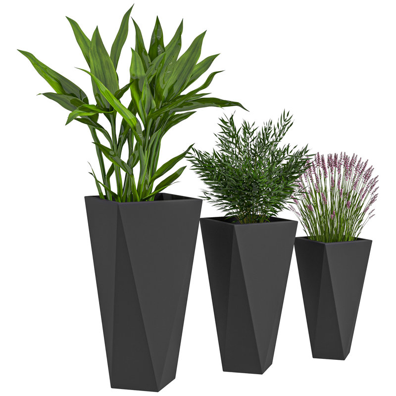 Kise Pot Planter, Black, 28.75" H x 24.5" W x 20.5" D