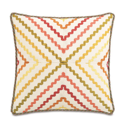 Maldive Embroidered 100% Linen Throw Pillow