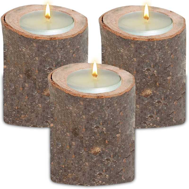 2'' H Wood Tabletop Tealight Holder, Large, Yes