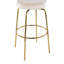 Fixed-Height Barstool With Swivel In Gold Metal And Cream Velvet - Set Of 2