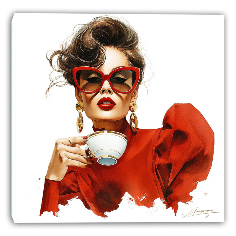 Art moderne sur toile tendue avec une tasse de café