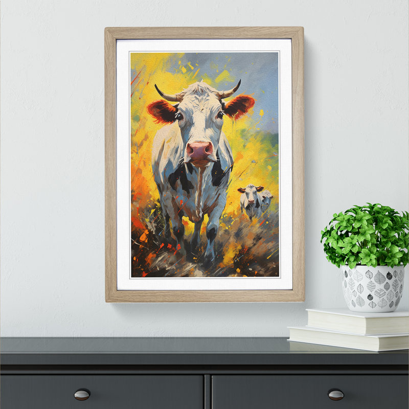 Single Picture Frame Print on Wood, 46cm H x 34cm W, Oak Framed