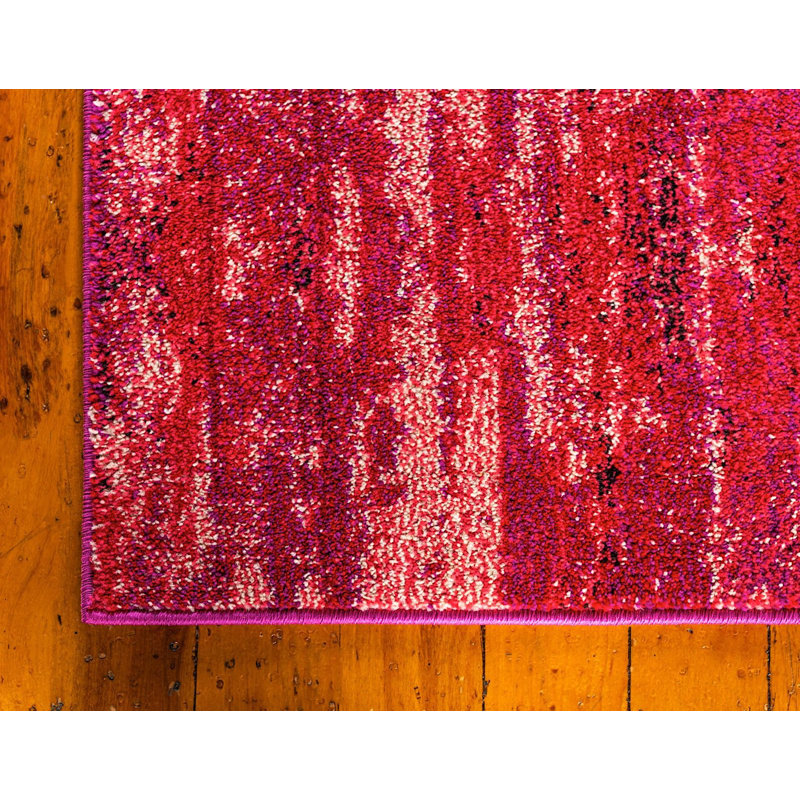 Meadow Geometric Magenta Area Rug, Rectangle 9' x 12'