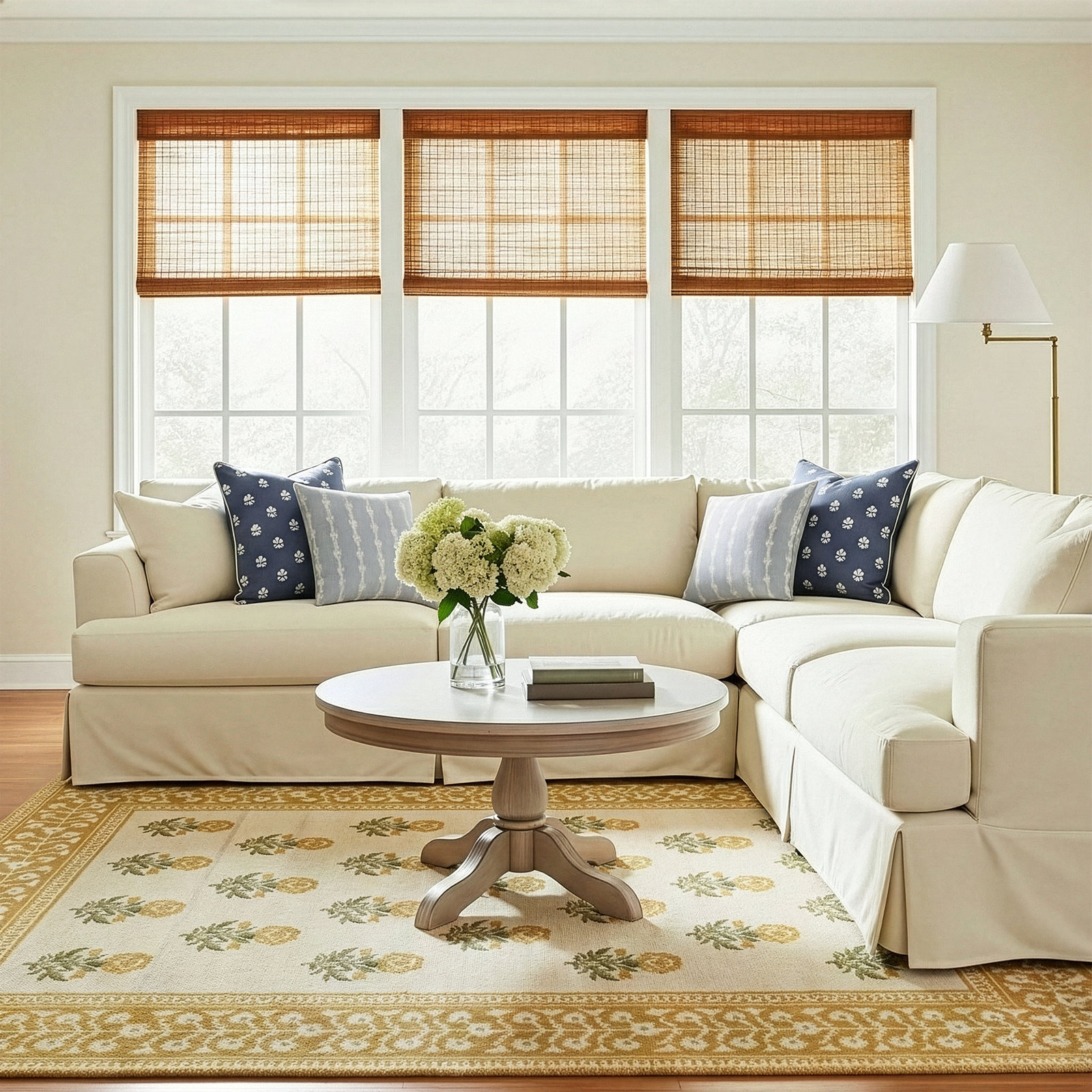 Lucia L-Sectional, Bevin Natural Linen Blend, Left Hand Facing