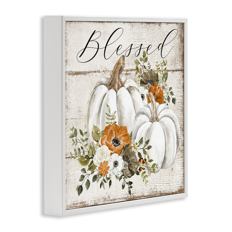 Art floral giclée par citrouille par LSR Design Studio, Giclée encadrée blanc bord de mer, H 17 po x l 17 po