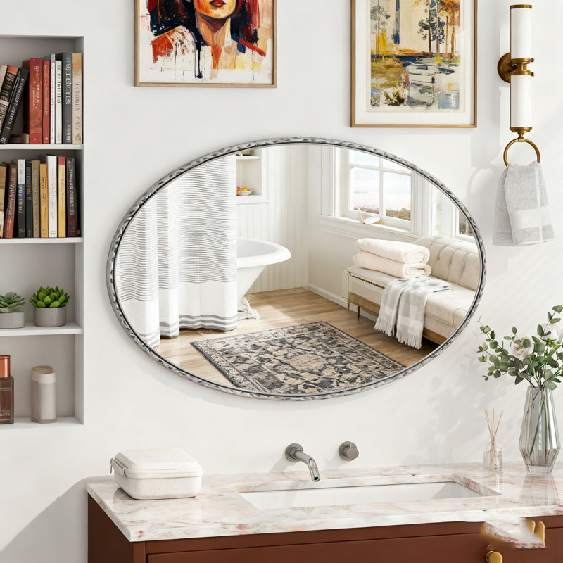 Miroir rétro Iron Art, Argent argent