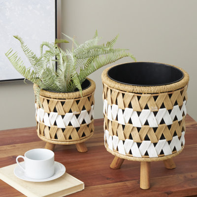Ensemble de pots à fleurs en métal 2 pièces Feeley