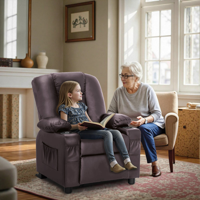 Whitson Children's Recliner Chair, Dark Brown