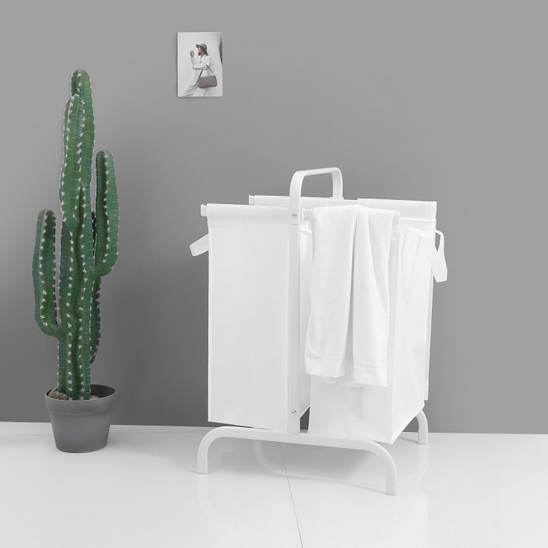 2 110L Laundry Hamper With Lid, White Cloth Basket For Clothes & , Deep Storage Cards Large, Lid And Sorting Bin