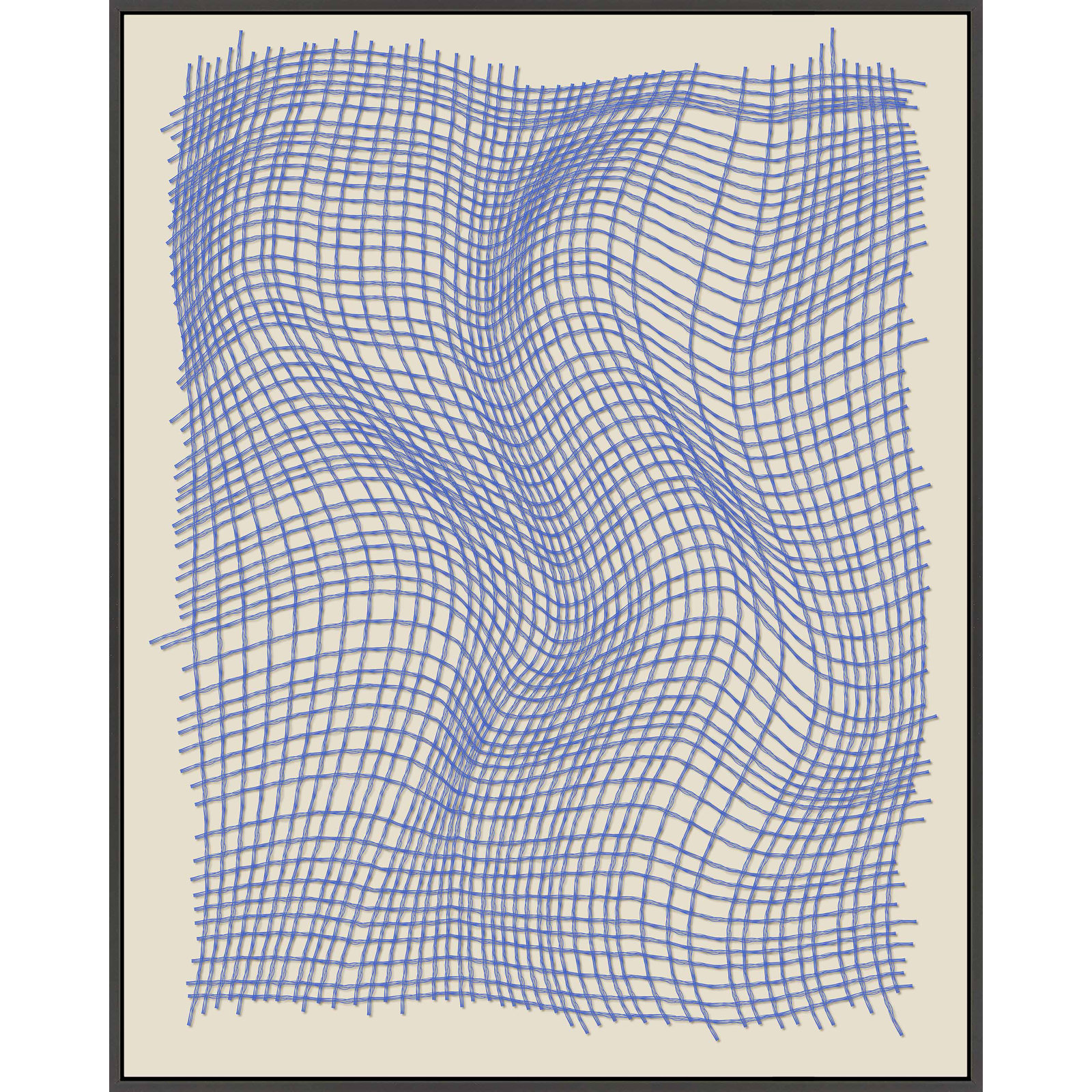 Netting 3 Print by Jacques Pilon, Black Single Structure Framed Canvas, 38" H x 30" W x 1.25" D