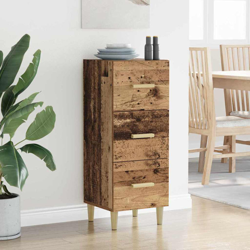 Sideboard Engineered Wood Side Cabinet Home Organiser, Old Wood