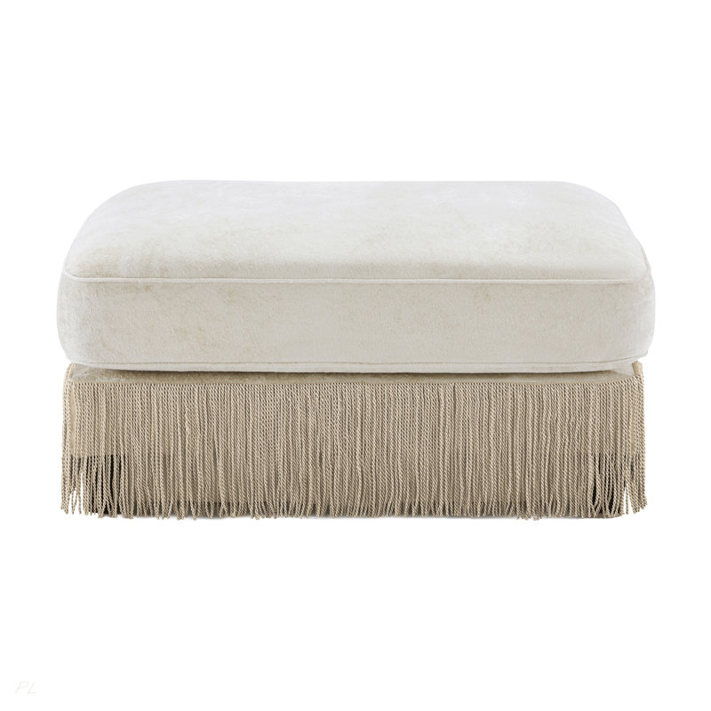 Modern Ottoman Velvet, Beige