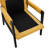Mid-century Modern Armchair With Chenille Cover - Seat Cushion Yellow Solid Wood Frame Upholstered Chair Soft Cushioned Back Rubberwood