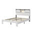 Lit coffre Queen Size avec bibliothèque intégrée, 210 x 154 x 115,5 cm, en bois d'ingénierie, monobloc, blanc.
