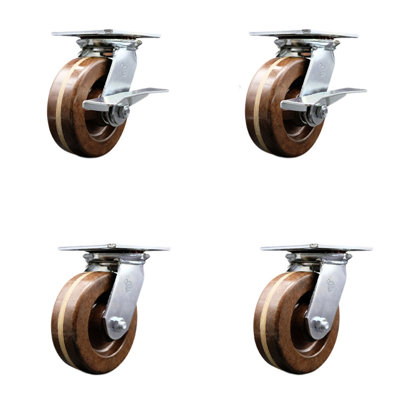 4 Piece High Temp Phenolic Caster Set
