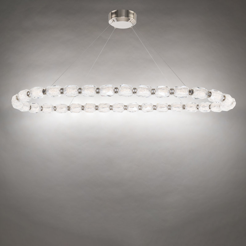 Seduction 32 Light Crystal LED Pendant, Polished Nickel