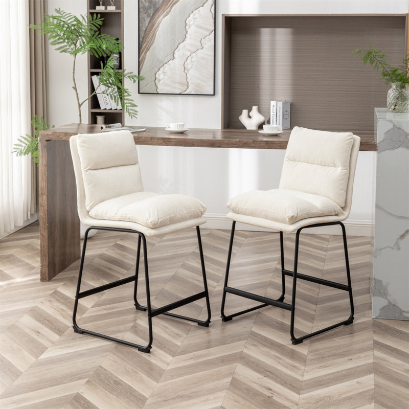 Ensemble de 2 tabourets à hauteur de comptoir Milos, ensemble de 2