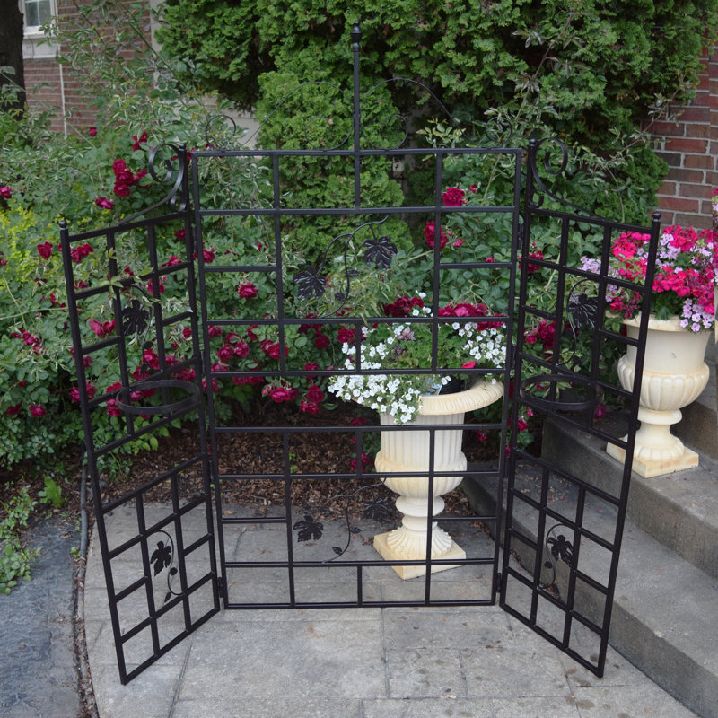 Brandonlee 71'' H x 71'' W Iron Folding Trellis, Hammer Tone Bronze