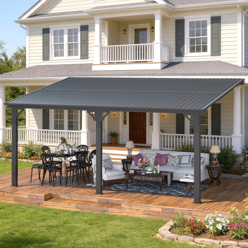 Pergola d'extérieur à hauteur réglable pour patio, H 118 po x l 192 po x P 118 po