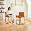 Chaises modernes pour îlot de cuisine de 26 po pour la maison, similicuir rembourré avec dossier, structure en métal noir robuste, assemblage facile-597734789-597734791-597734794