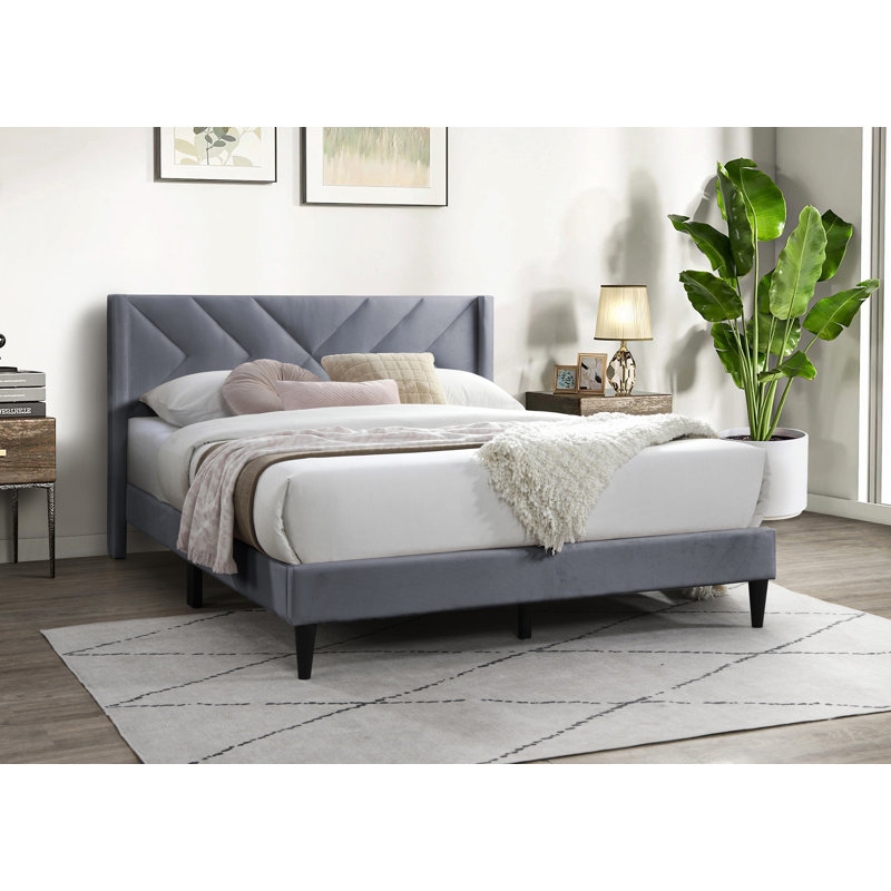 Cadre de lit 1pc, gris