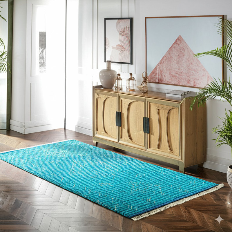 Tapis marocain moderne en laine noué à la main Bettache
