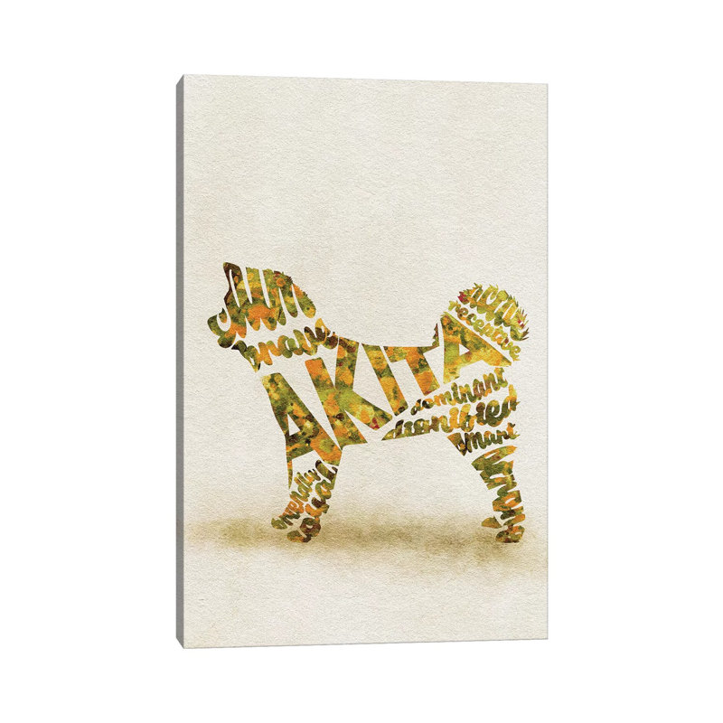 Akita Inu by Ayse Deniz Akerman - Wrapped Canvas Art Prints, 20.32 cm H x 30.48 cm W