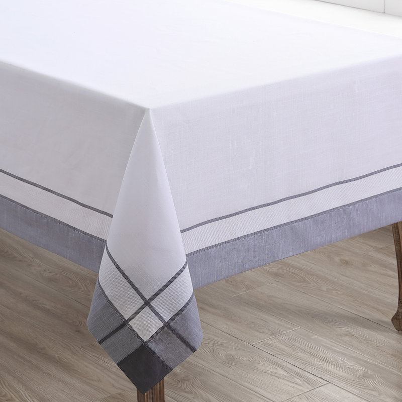 Square Striped Tablecloth, Gray