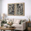 Abstrait botanique, "Boho, art floral noir et beige, images murales abstraites de style Mid-Century, impression sur toile encadrée, 2 pièces"-91069174-91069172