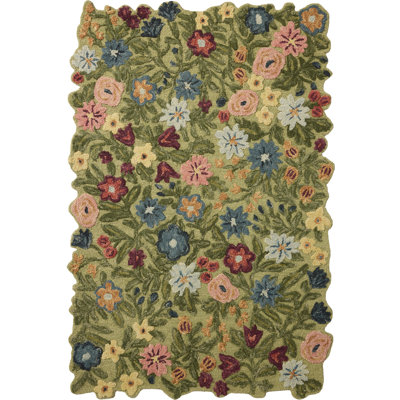 Tapis vert / multicolore Rifle Paper Company x Loloi Edith
